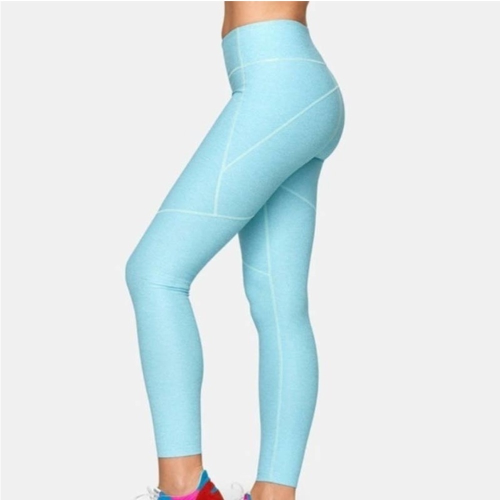Outdoor Voices 7/8 High Rise Warmup Leggings in Pool Blue - Picture 2 of 15